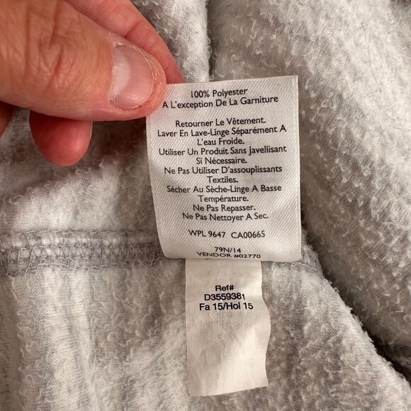 Eddie Bauer Womens XL Gray White Striped 1/4 Zip Pullover Sweater Fleece Outdoor - Picture 3 of 8